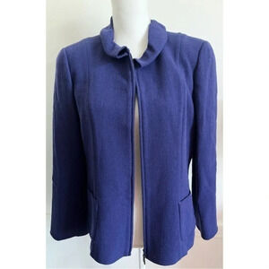 Armani Collezioni • NWT $1295 Blueish Purple Zip Front Giacca Blazer